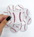 2” baseball glitter embroidery patch iron on 
