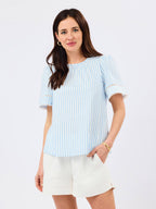 Tabby Top - Pin Stripe Blue