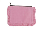 Canvas Ruffle Pouches | Canvas Travel Pouches | Zipper Pouch