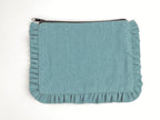 Canvas Ruffle Pouches | Canvas Travel Pouches | Zipper Pouch