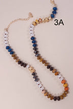 Natural  Agate Glass Semi Precious Bead Necklace