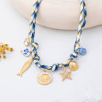 Rope Charm Necklace - Starfish Seashell