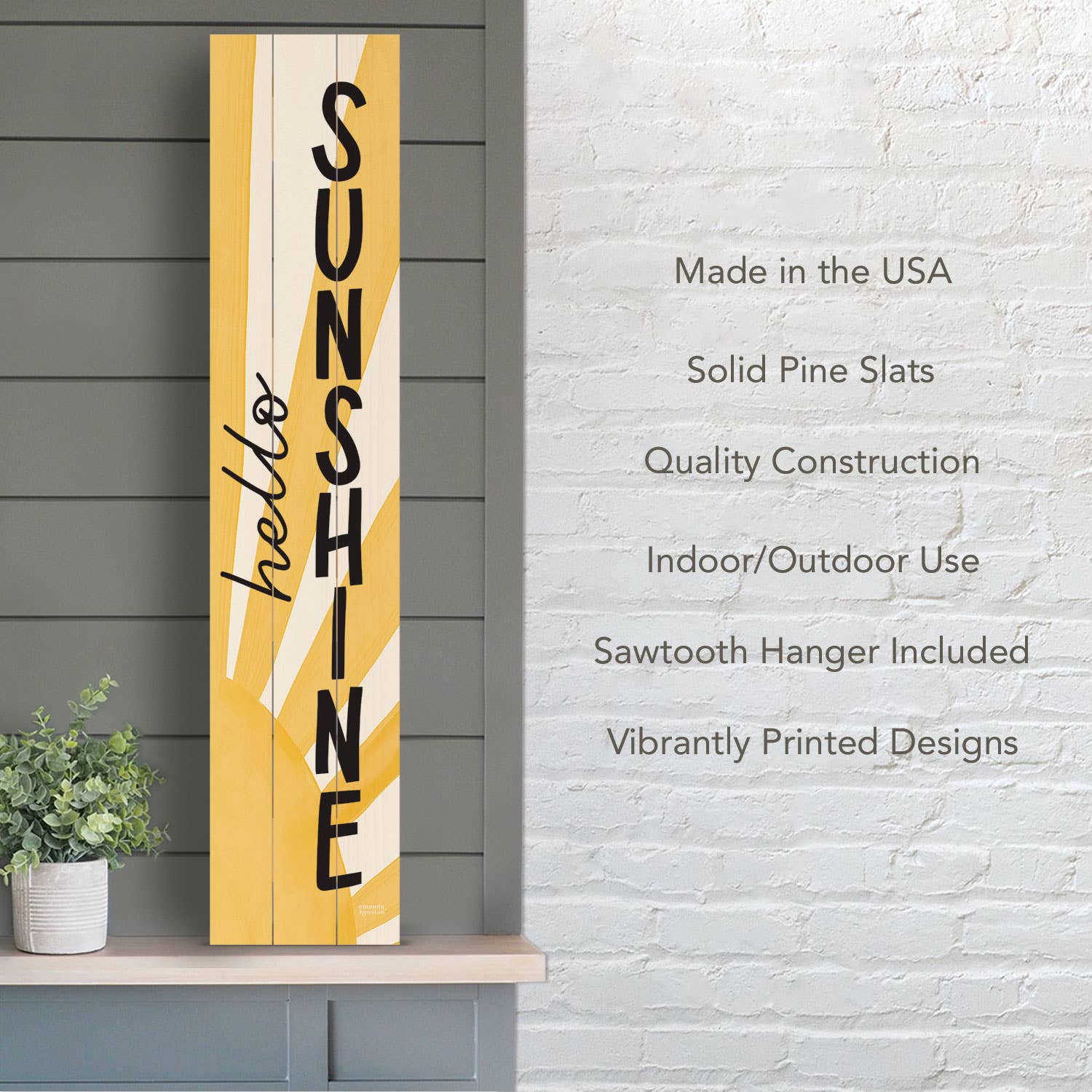 "Hello Sunshine" Pallet Wood Porch Welcome Sign