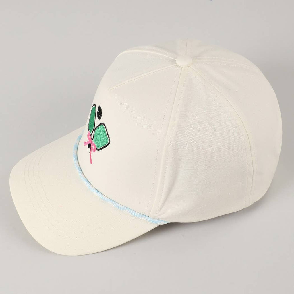 Pickleball Pad Ball Ribbon Embroidery Trucker Hat
