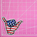 USA Flag Hang Loose Fingers Embroidery Iron-on Patch
