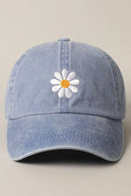 Daisy Embroidery Adjustable Baseball Cap Hat