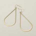 Sleek Metal Open Teardrop Earrings