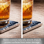 Oysters 4 Pack Tumbled Tile Stone Coasters