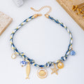 Rope Charm Necklace - Starfish Seashell