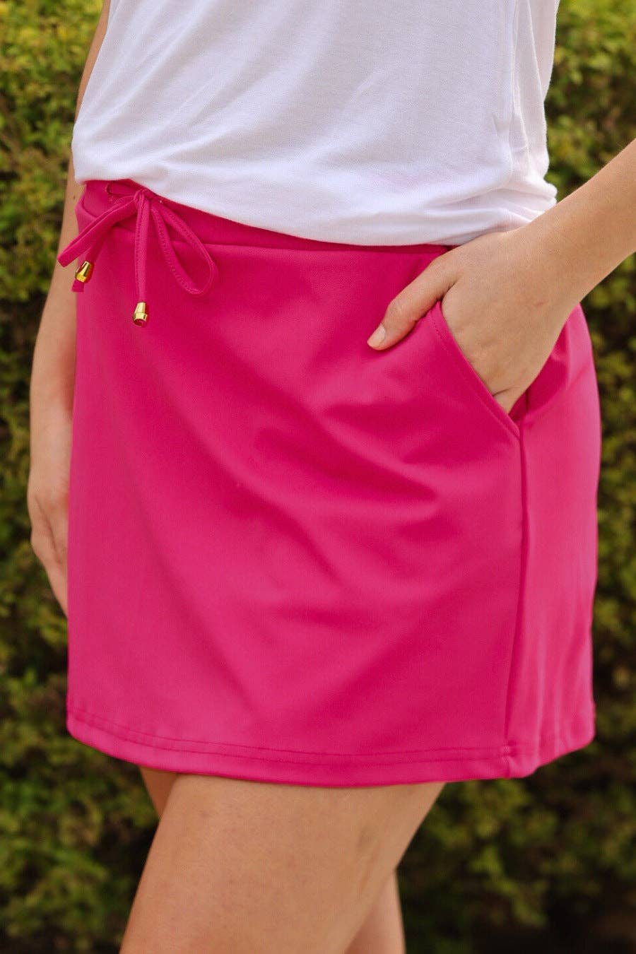 Solid Raspberry Skort