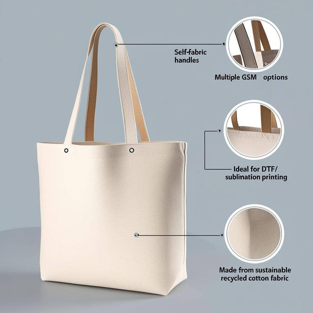 Plain Tote Bag | Eco Canvas Fabric Bag | Unbranded Tote Bag