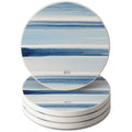 "Ocean Tides" 4 Pack Round Absorbent Stone Coasters