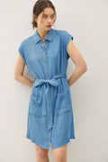 Mini Denim Button Up Dress