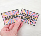 Retro Mama Floral Patch, Mama's Bestie Patch, Mommy and Me Embroidery On Patches