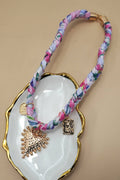 18K Stainless Steel Scarf Charm Necklace Multi