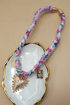 18K Stainless Steel Scarf Charm Necklace Multi