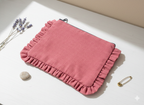 Canvas Ruffle Pouches | Canvas Travel Pouches | Zipper Pouch