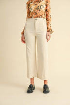 High Waist Cropped Wide Leg Pants